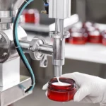 Worker Filling Container With Cream Cosmetic Factory
